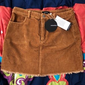 Brown Corduroy Mini Skirt